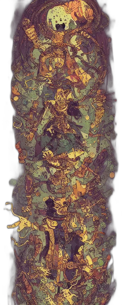 mask, crown, dragon, staff transparent PNG cut-out