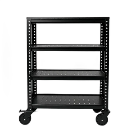 furniture, black, metal, shelving, unit, flat, top, four transparent PNG cut-out