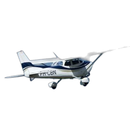 3d render, white, blue, cessna, airplane, registration, ph-cbn, flying transparent PNG cut-out