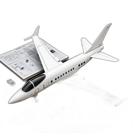 3d render, photorealistic, concept art, detailed, model, white, jet, airplane transparent PNG cut-out