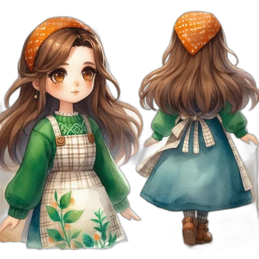 dress, concept art, fantasy art, 3d render, photorealistic, snow, earth tones, green transparent PNG cut-out