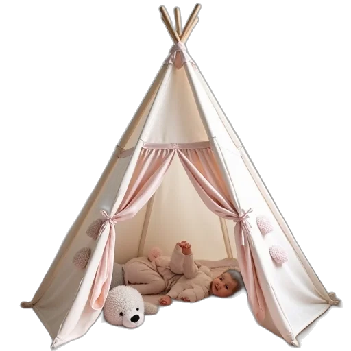 3d render, photorealistic, playhouse, tent transparent PNG cut-out