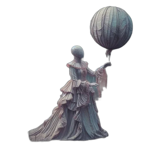 umbrella, dress, staff, weapon, concept art, fantasy art, 3d render, watercolor transparent PNG cut-out