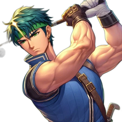 sword, staff, weapon, fantasy art, concept art, pixel art, anime, green transparent PNG cut-out