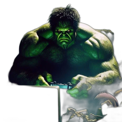 concept art, comic book art, photorealistic, 3d render, large, green-skinned, character, resembling transparent PNG cut-out