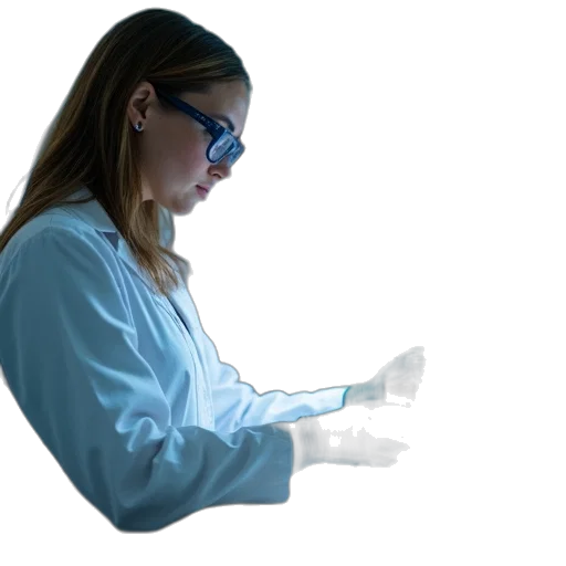 staff, three, scientific, research transparent PNG cut-out