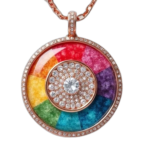 jewelry, colorful, round, pendant transparent PNG cut-out