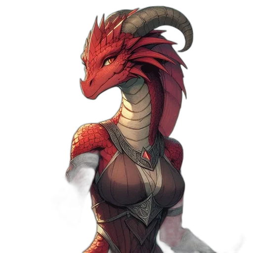 dragon, dress, staff, creature, fantasy art, concept art, pixel art, comic book art transparent PNG cut-out