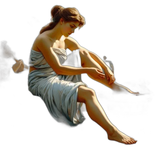 dress, jewelry, staff, photorealistic, oil painting, concept art, fantasy art, fog transparent PNG cut-out