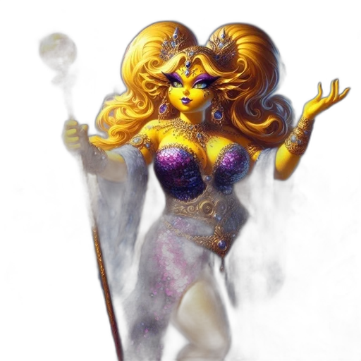 fantasy art, concept art, comic book art, pixel art, outer space, golden, regal, fantastical transparent PNG cut-out