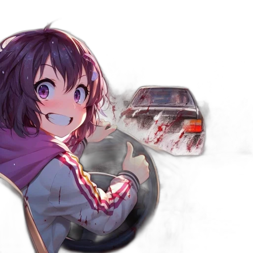 car, weapon, robot, jacket, anime, vaporwave, concept art, photorealistic transparent PNG cut-out