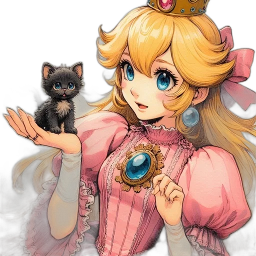 crown, staff, animal, dress, concept art, fantasy art, anime, pixel art transparent PNG cut-out