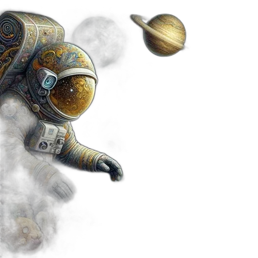 robot, concept art, fantasy art, outer space, artwork, depicts, astronaut, suit transparent PNG cut-out