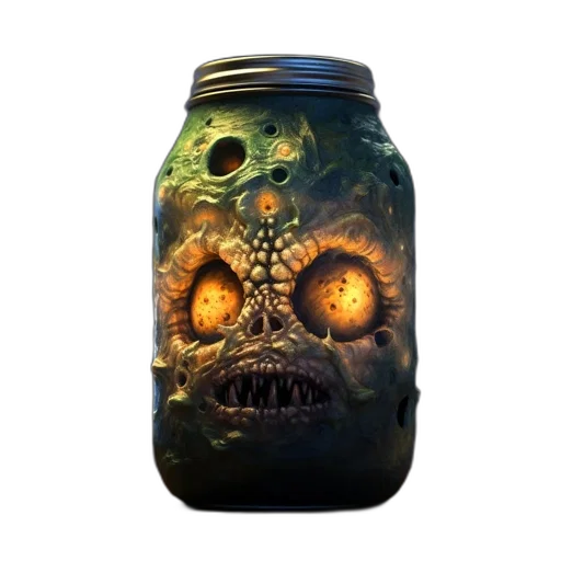 bottle, mask, face, food, concept art, 3d render, photorealistic, pixel art transparent PNG cut-out
