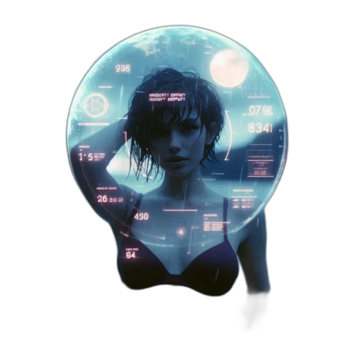 robot, mask, jacket, umbrella, cyberpunk, concept art, comic book art, vaporwave transparent PNG cut-out