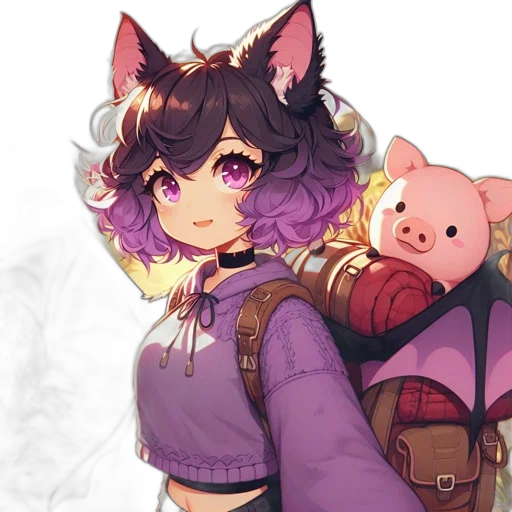 jacket, creature, animal, staff, anime, concept art, fantasy art, pixel art transparent PNG cut-out