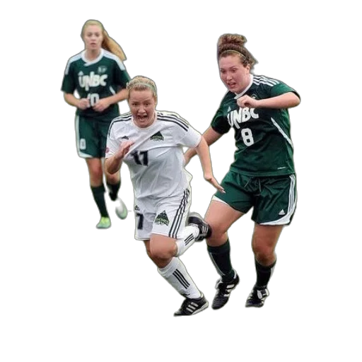 soccer, player, white, number, her, jersey, running, towards transparent PNG cut-out