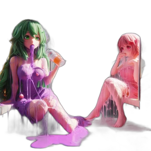 furniture, dress, bottle, concept art, vaporwave, pixel art, fantasy art, neon lights transparent PNG cut-out