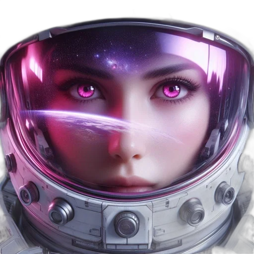 robot, face, mask, concept art, cyberpunk, fantasy art, photorealistic, outer space transparent PNG cut-out