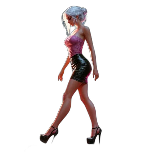 dress, robot, concept art, 3d render, fantasy art, pixel art, outer space, pastel transparent PNG cut-out