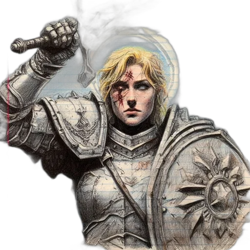 sword, weapon, face, staff, concept art, fantasy art, comic book art, photorealistic transparent PNG cut-out