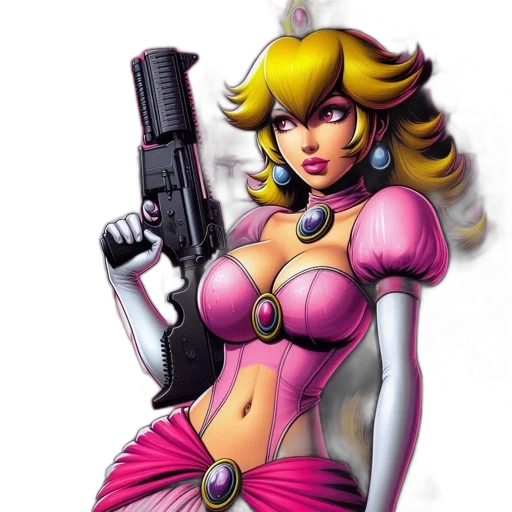 weapon, comic book art, concept art, pixel art, cartoon, illustration, features, hybrid transparent PNG cut-out