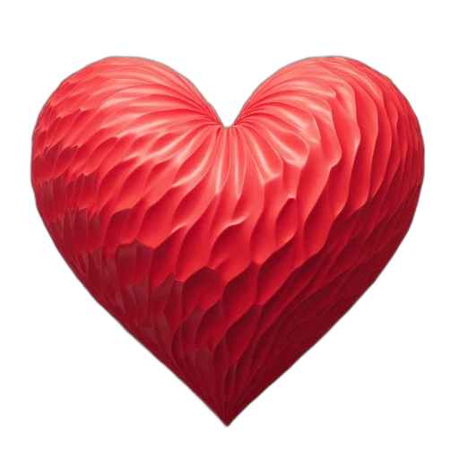 3d render, red, heart, valentine transparent PNG cut-out