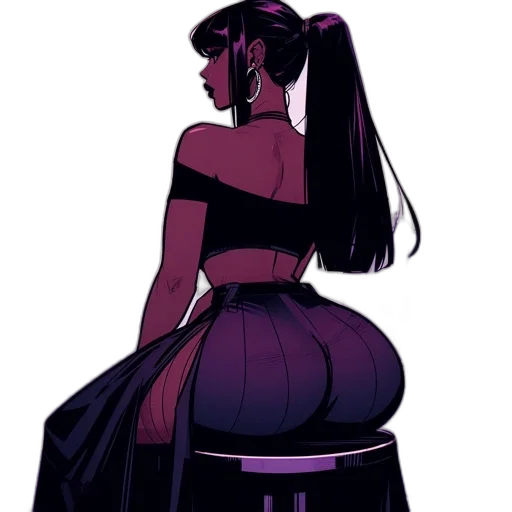 dress, concept art, cyberpunk, anime, cartoon, neon lights, dark, neon transparent PNG cut-out
