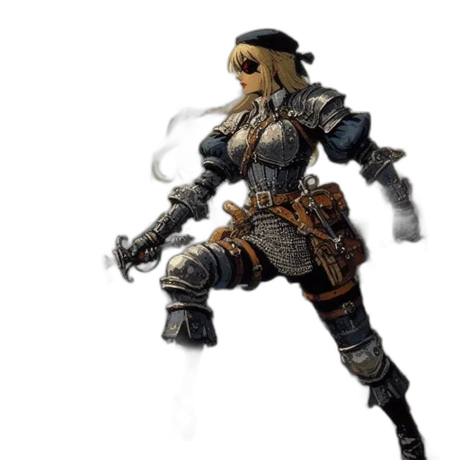 weapon, sword, staff, concept art, fantasy art, 3d render, comic book art, monochrome transparent PNG cut-out