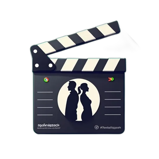3d render, fire, outer space, stylized, illustration, clapboard, pair, silhouettes transparent PNG cut-out