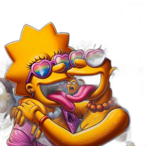 jewelry, crown, concept art, photorealistic, 3d render, cartoon, simpsons, characters transparent PNG cut-out