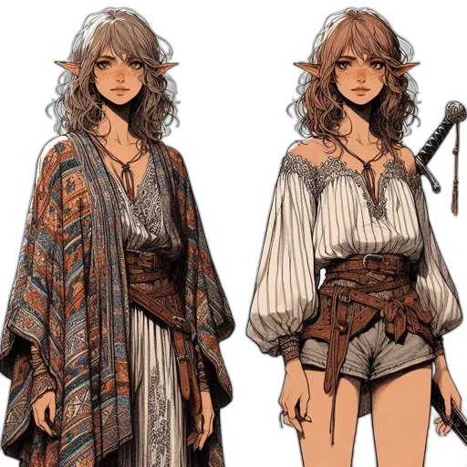 dress, concept art, fantasy art, pixel art, comic book art, earth tones, monochrome, dark transparent PNG cut-out