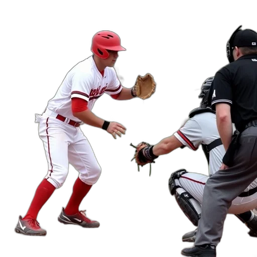 baseball, game, progress, player, sliding, into, home, plate transparent PNG cut-out