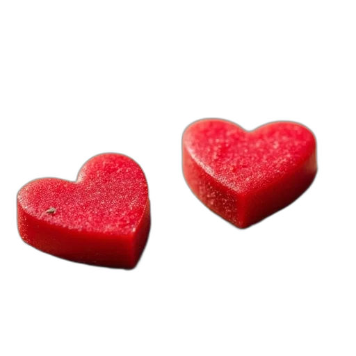 food, jewelry, red, two, heart-shaped, candies, placed, sandy transparent PNG cut-out