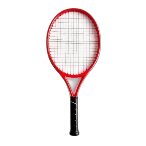 weapon, red, black, tennis, racket, grip, displayed, against transparent PNG cut-out