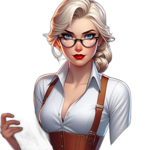 staff, dress, face, fantasy art, concept art, comic book art, cartoon, illustrated transparent PNG cut-out