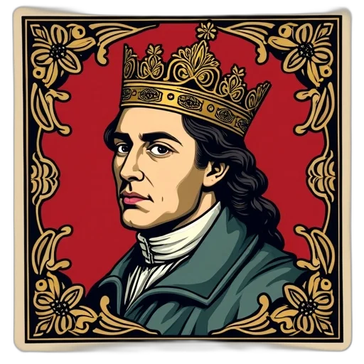 crown, face, photorealistic, king, henry, england, square, sticker transparent PNG cut-out