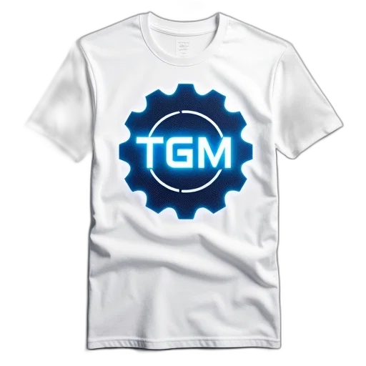 3d render, pixel art, white, t-shirt, stylized, graphic, gear, letters transparent PNG cut-out