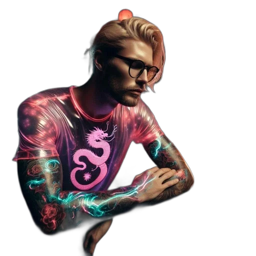 jacket, animal, creature, face, cyberpunk, concept art, comic book art, fantasy art transparent PNG cut-out