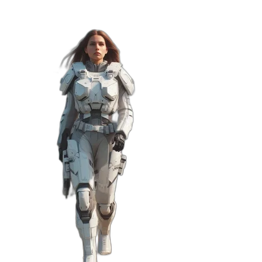 robot, jacket, weapon, sword, concept art, 3d render, cyberpunk, pixel art transparent PNG cut-out