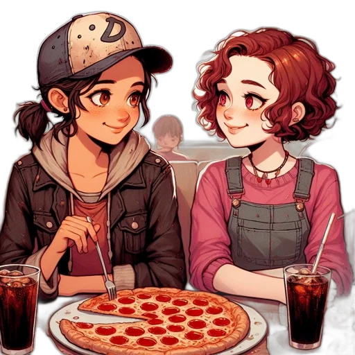 food, pixel art, cartoon, comic book art, anime, red, colorful, pastel transparent PNG cut-out