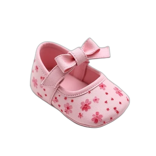shoes, pink, baby, shoe, floral, pattern, ribbon, detail transparent PNG cut-out