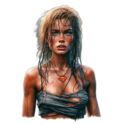 face, hair, jacket, weapon, concept art, comic book art, photorealistic, fantasy art transparent PNG cut-out