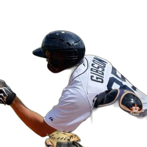 baseball, player, named, gibson, swinging, bat, during, game transparent PNG cut-out