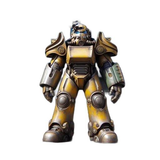 robot, concept art, 3d render, fantasy art, golden, large, metallic, statue transparent PNG cut-out
