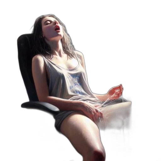 furniture, dress, face, photorealistic, 3d render, concept art, oil painting, fog transparent PNG cut-out