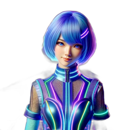 robot, face, staff, jacket, 3d render, concept art, fantasy art, cyberpunk transparent PNG cut-out