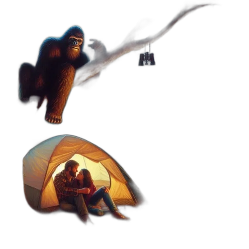 creature, animal, concept art, 3d render, fantasy art, comic book art, fire, fog transparent PNG cut-out