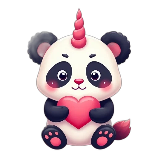 animal, creature, 3d render, concept art, fantasy art, pixel art, cartoon, panda transparent PNG cut-out