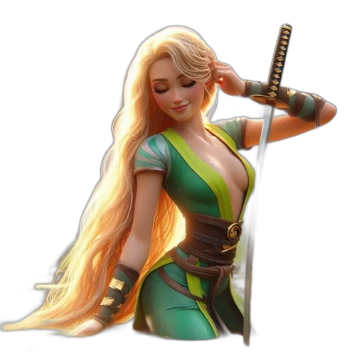 sword, staff, weapon, fantasy art, concept art, pixel art, 3d render, green transparent PNG cut-out
